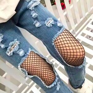 Black Fishnet Cover-Up Leggings